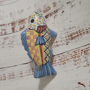 Mackenzie Childs Fish Drawer Pull Cabinet Knob Right Facing